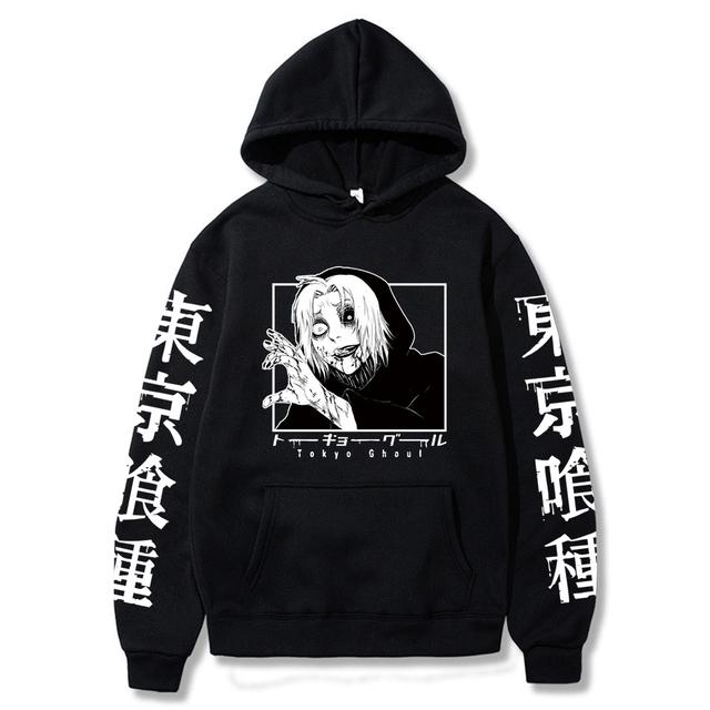 Anime Tokyo Ghoul Takizawa Seido Printed Hooded Men Women Gothic Vintage Hoodies Casual Streetwear Harajuku Unisex Sweatshirt