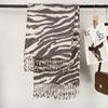 Autumn and winter new zebra pattern imitation cashmere scarf women's thickened warm shawl European and American versatile fringed scarf