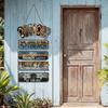 Wood Flip Flop Beach Sign, Hanging Coastal Welcome Door Sign, Vintage Rustic Farmhouse Wall Plaque for Front Door, Porch, Balcony, Summer Decor