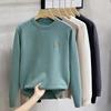 Men's Korean Style Slim Fit Round Neck Thick Knit Sweater - Warm Long Sleeve Base Layer for Spring and Autumn