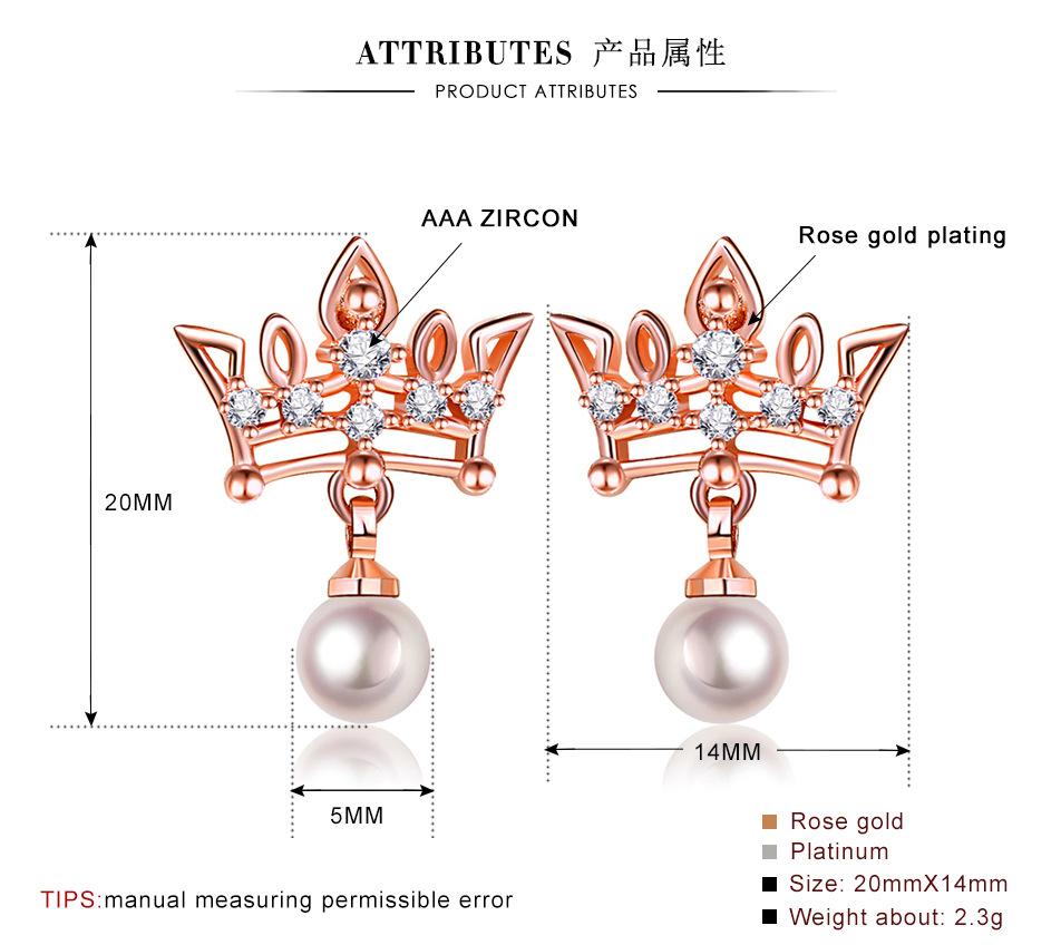 Mode Silberne Nadel Neue Dornenkrone Perle Vintage Ohrstecker Plata Ohrringe Echte Echte Charme Perle