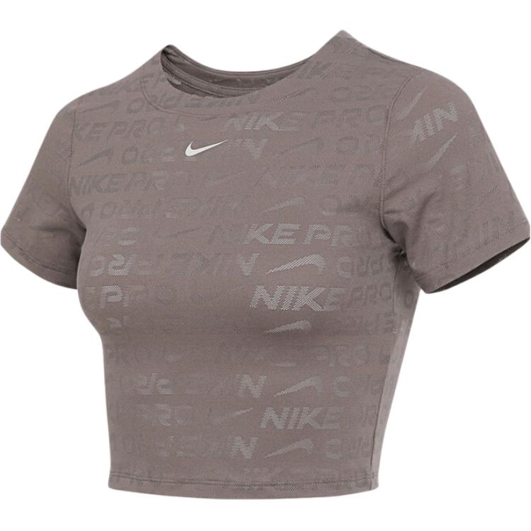 Nike As W Np Df Ss Top AoJ Ggt Round Neck Brand Logo Short Sleeve T-Shirt Women Tops Gray HJ2286214