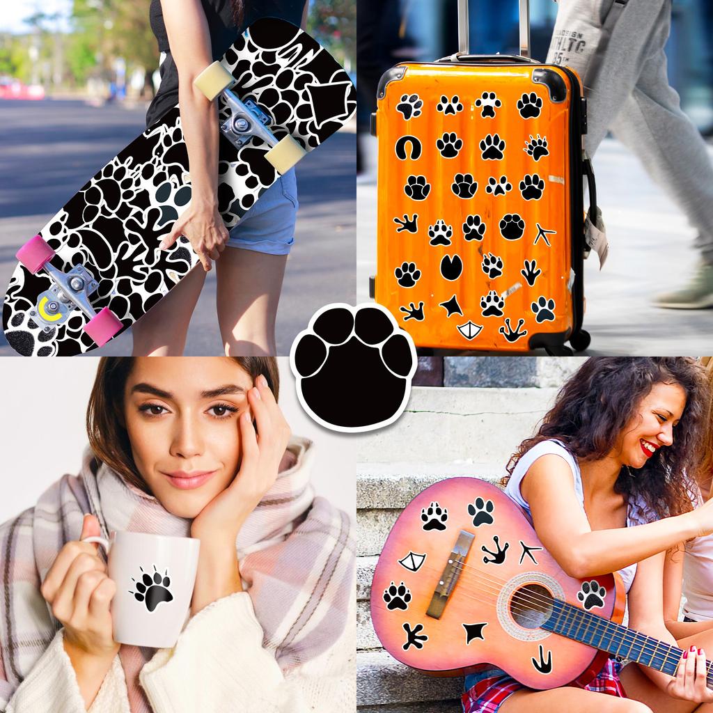 Nové 50 Černé Zvířecí Dráp Tisk Kreslené Samolepky Psí Dráp Kočičí Dráp Roztomilé Kreativní Dekorativní Samolepky