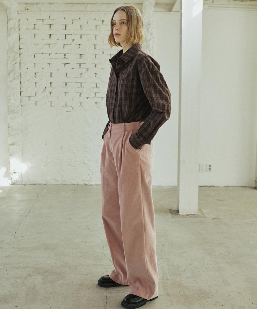 YUPPE Corduroy Tucked Pants_Pink