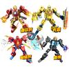 Blind Box Mini Marvel Building Blocks Figures Big Goblin Spiderman Iron Man Venom Captain Hawk Deadpool Technic Armor Gift Toys
