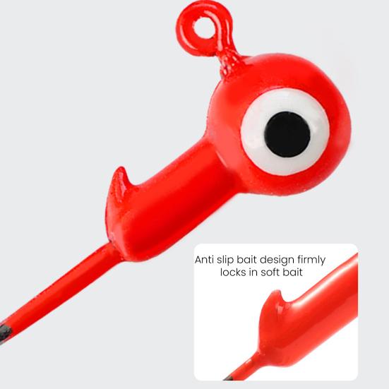 20Pcs 2.5CM/2.5G Colorful Eyes Fishhook Heavy Duty Metal Barbed Round Head Fishing Hook Freshwater Saltwater Bass Fishing Accessories