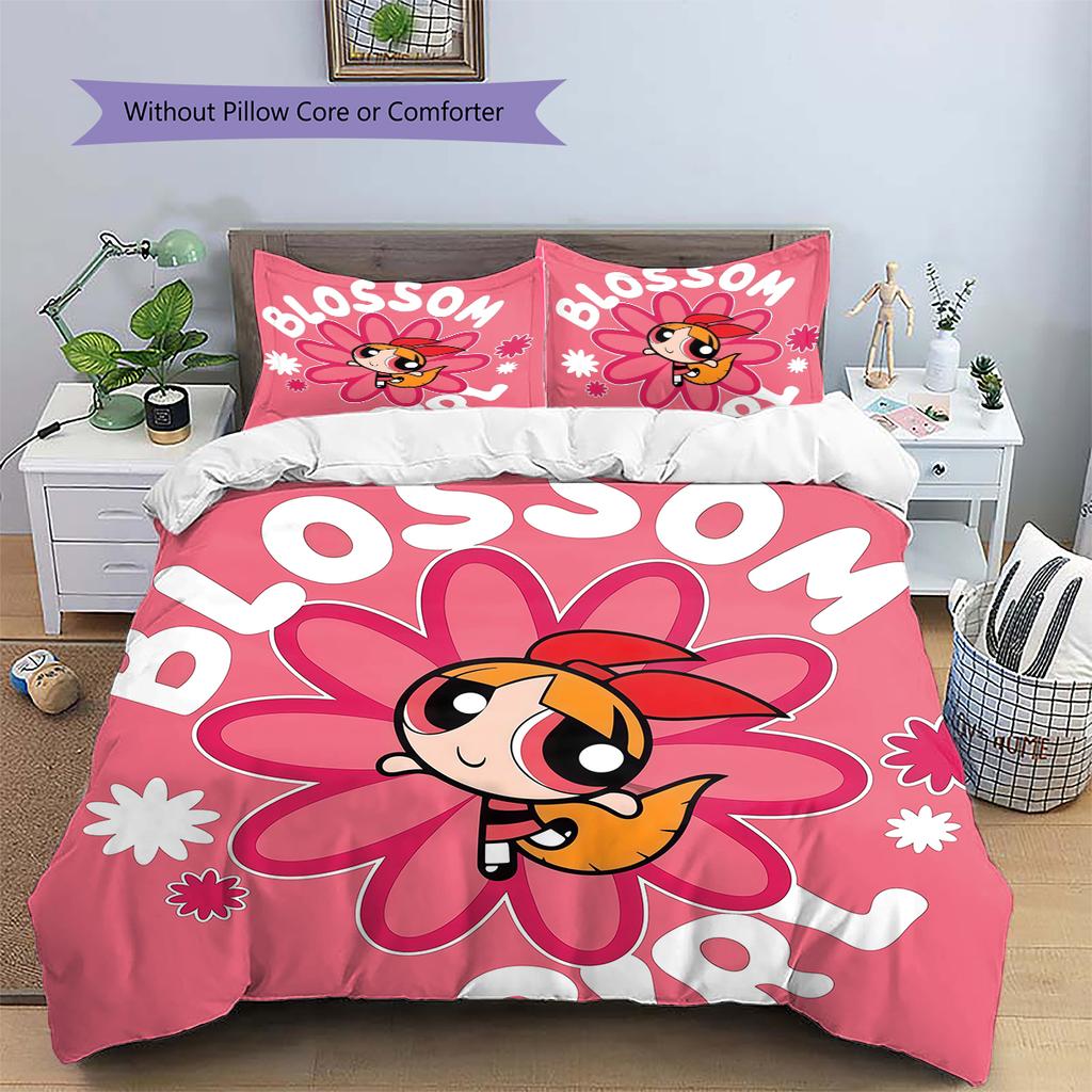 Powerpuff Girls Blossom Cute Duvet Cover & Pillowcases, Powerpuff Girls Fan Bedding, Ideal Gift.chl