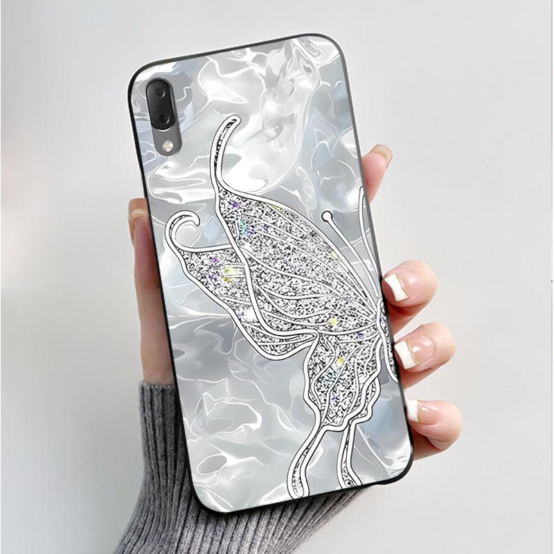 Hülle Für Sony Xperia L3 L 3 L3312 L4312 L4332 Handyhülle Luxus Mode Schmetterling Blumen Schwarzes Silikon Weiche Rückseite Abdeckung