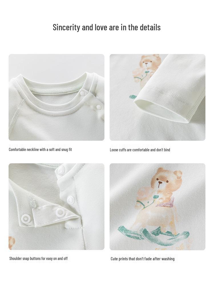 Infant Round Neck Long Sleeve Base Layer for Spring and Autumn