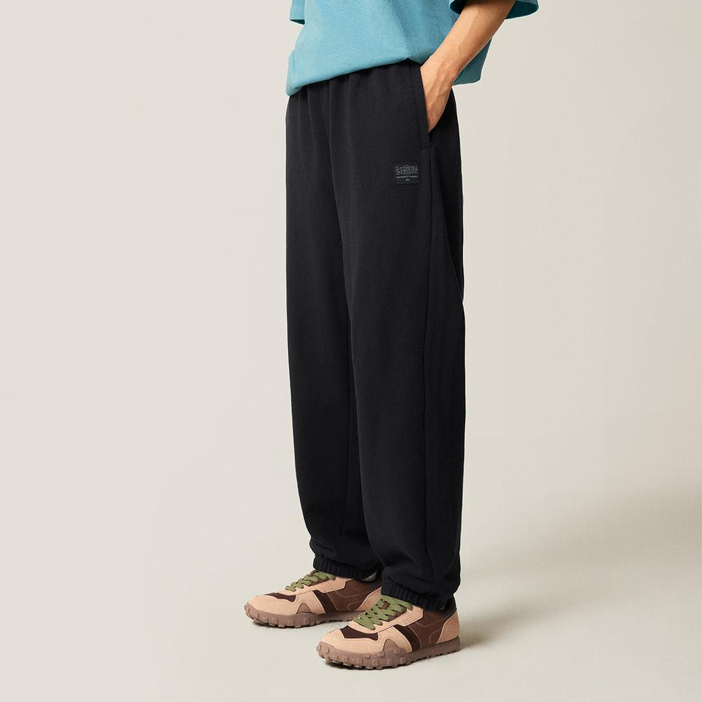 Li-Ning Simple Casual Comfortable Breathable Versatile Tapered Knit Sports Pants Men Bottoms Black AKLV255-5