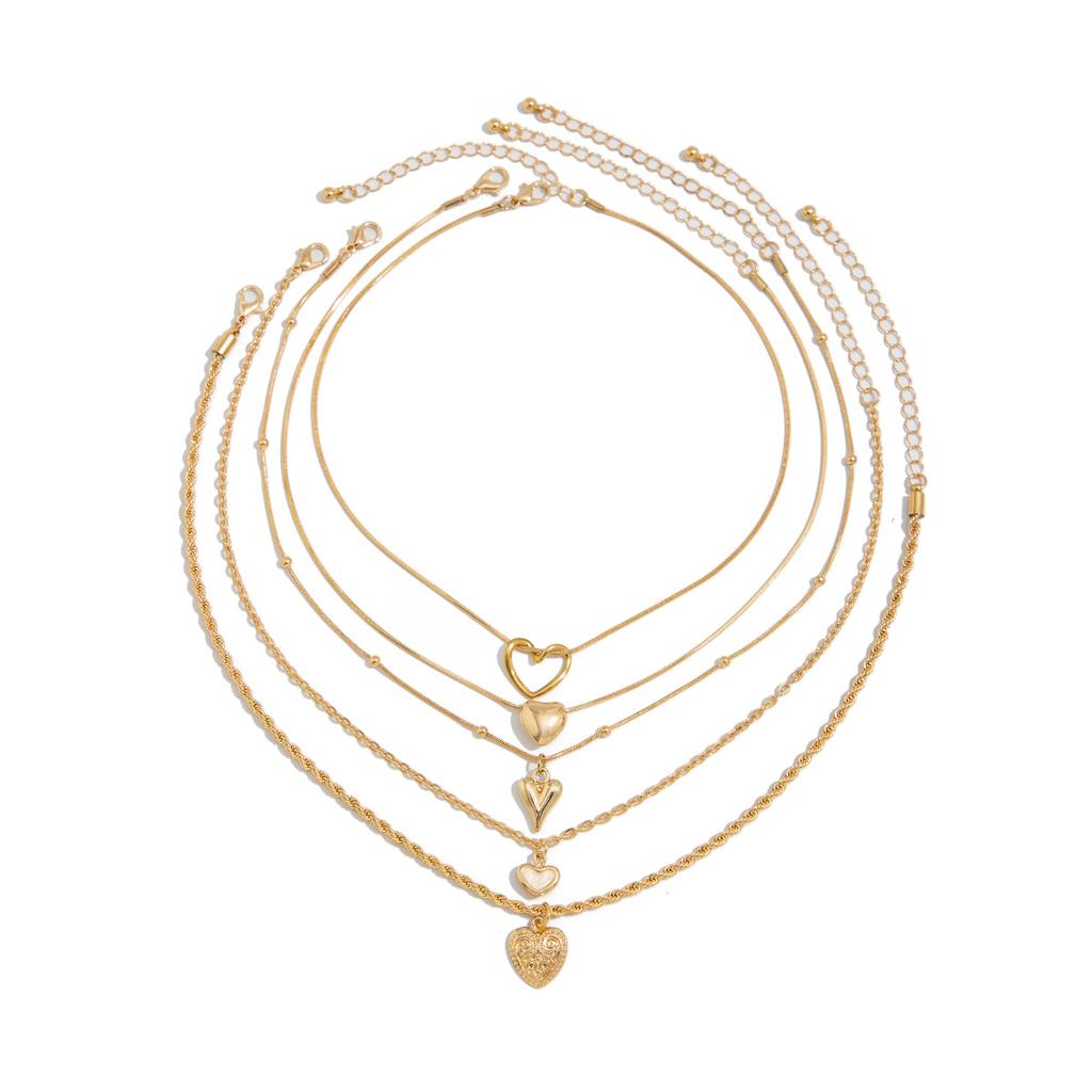 Sweet Cool Wind Love Necklace Clavicle Chain, Design Sense Metal Twist Chain Stacked Necklace Women