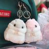 Kawaii süße weiche Hamster Schlüsselanhänger Schlüsselanhänger Faux Kaninchen Fell Pompon flauschige Schmuckstücke Auto Handtasche Anhänger Schlüsselanhänger Chian Ringhalter