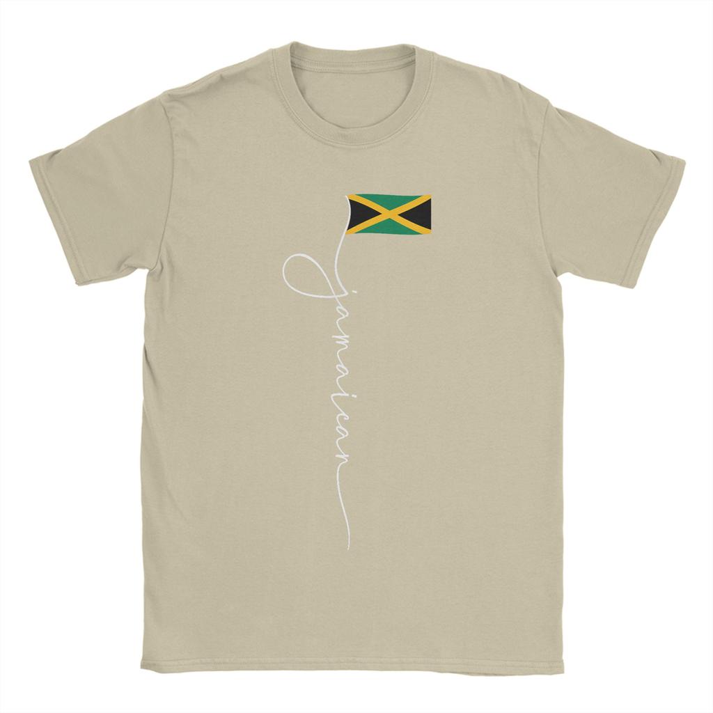Unisex Jamaica Signature Jamaican Flag TShirts Pure Cotton Clothes Beach Vintage Short Sleeve TShirt Crewneck Novelty Tee Shirt