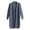 Lässiger Stil Langer Übergröße V-Ausschnitt Strickcardigan für Herbst und Winter Neuer Lockerer Einfarbiger Eleganter Pullover Damenmantel
