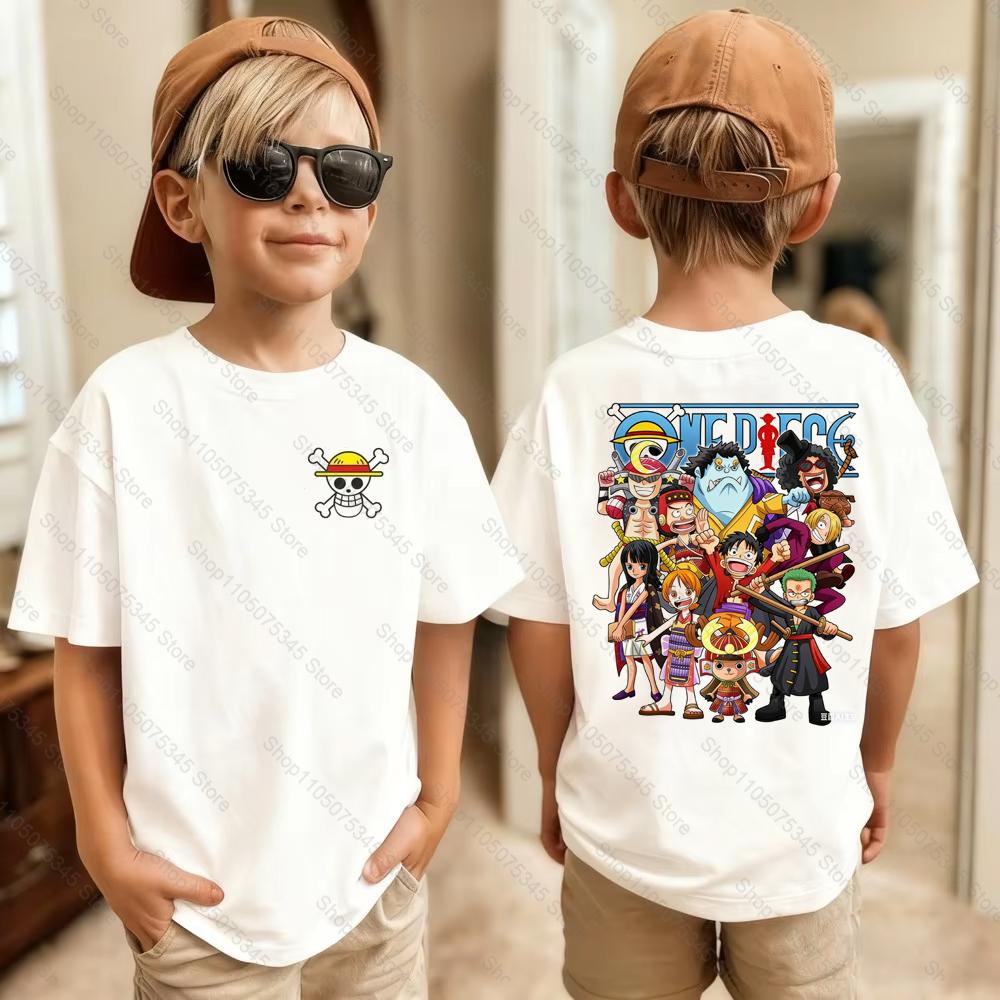 One Piece Japanese Anime Printed Mens TShirt Roronoa Zoro Boy Childrens Harajuku Short Sleeve Kids Luffy Tshirt Clothing
