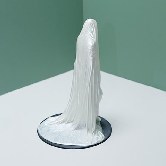 Anti-break Decor Ornament 3D Printed Veiled Goddess Sculpture Mysterious Female Figurine with Robe