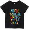 Toddler Boys Colorful Alphabet Printed T Shirt Short Sleeve Rainbow Top Funny Casual School Clothes for Girls