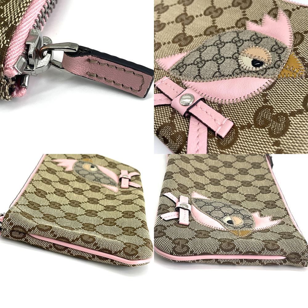 Used GUCCIpassport Case GG Canvas/leather Unisex