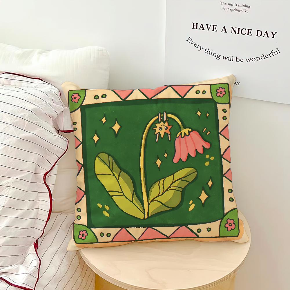 

Милые мультяшные цветы Модное искусство уютная мягкая наволочка для дивана, гостиной, домашнего офиса Декор Защитные чехлы 30x30CM(12x12in)