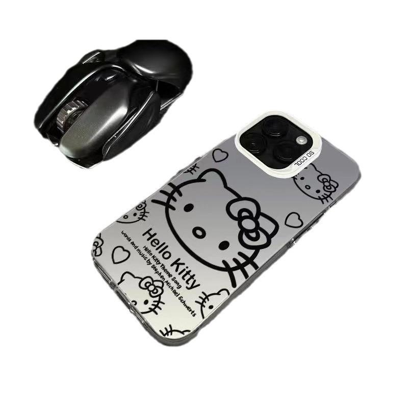 Applicable to Apple 11 mobile phone case 11plus new 11promax simple Huawei cartoon female big head kitty cat