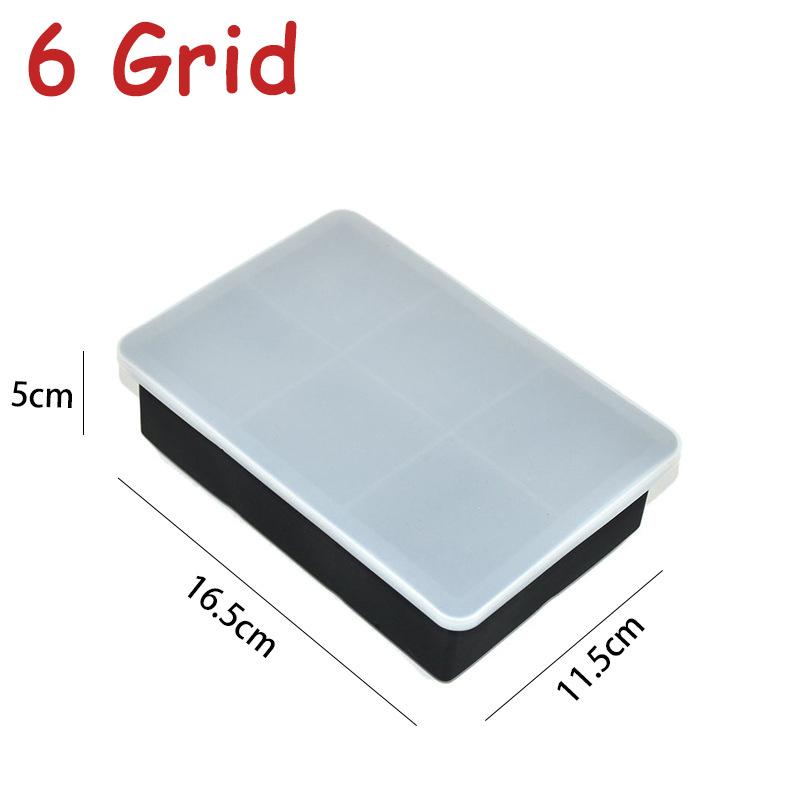 4/6/8/Grid Big Ice Tray Mold Food Grade Silicone Square Round Wine Ice Blocks Maker Model Giant Jumbo DIY Ice Maker Cube Tray