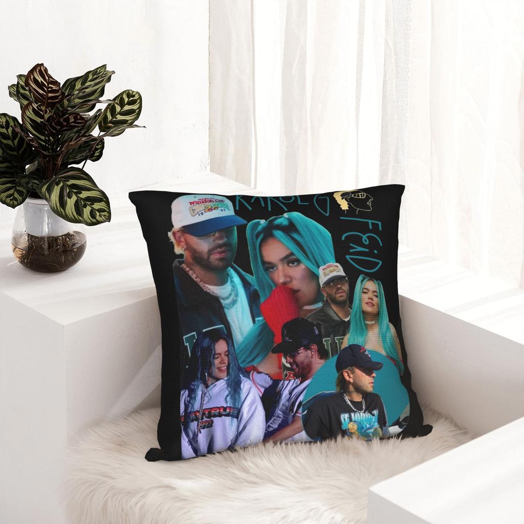 Feid Ferxxo Karol G Pillowcase Printing Polyester Cushion Cover Gift Pillow Case Cover Bedroom Zipper 18''