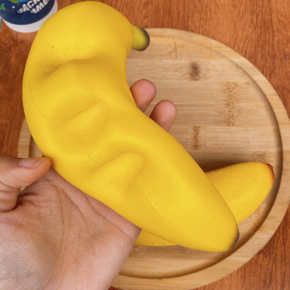 2pcs Kneading Banana Squeeze Toy Slow Rebound Pinch Decompression Toy  Practical Jokes