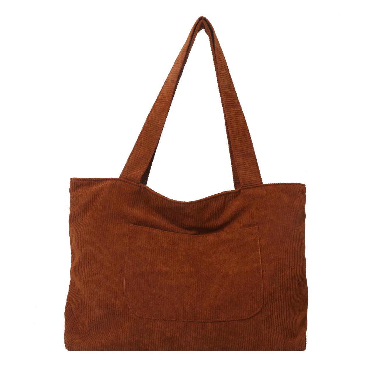 

2025 new personalized shoulder bag fashionable and simple hand-held large-capacity commuter tote bag versatile bag corduroy bag