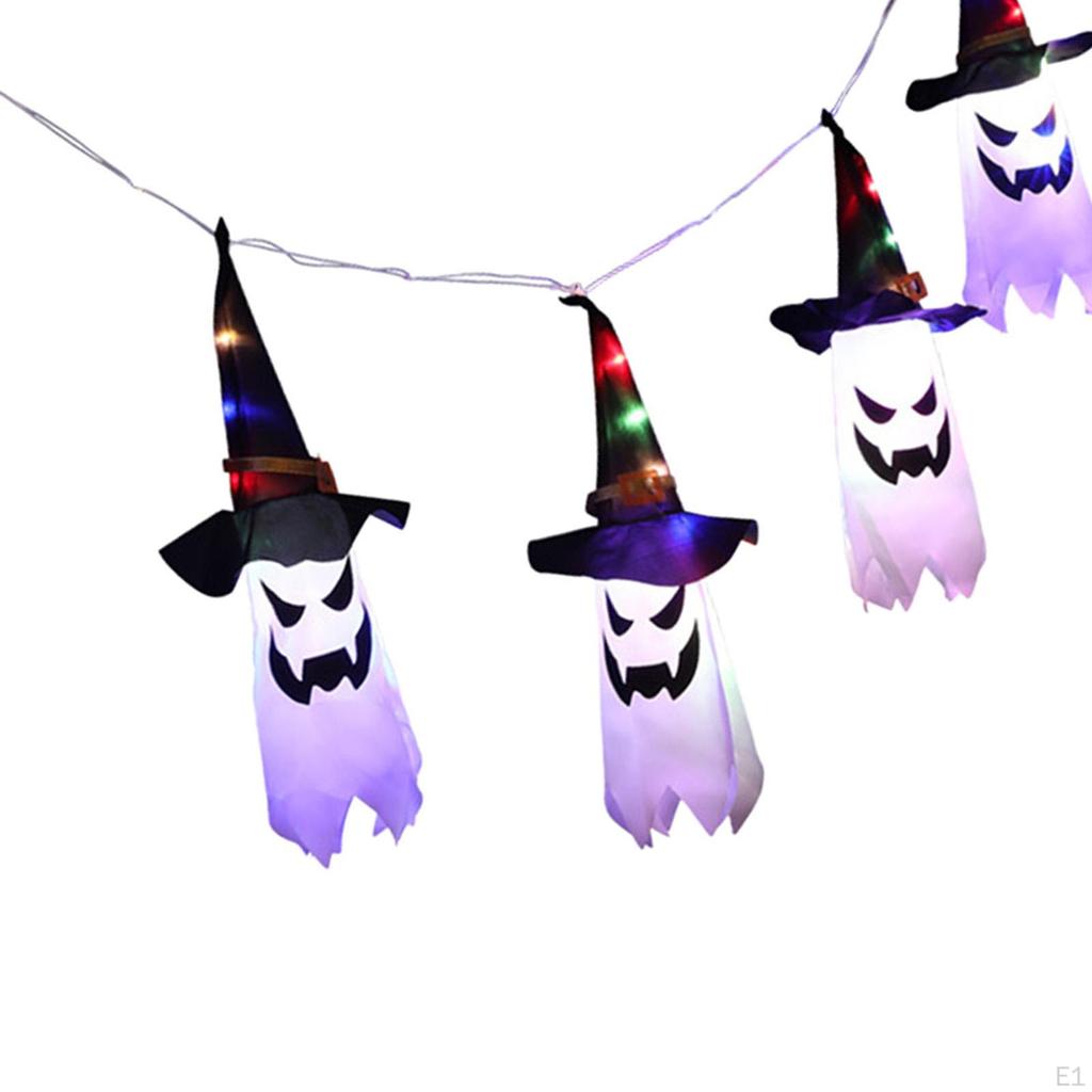 Hanging Lighted Glowing Ghost Garden Lawn Window Porch Halloween Decorations
