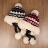 Retro Autumn and Winter Thickened for Keep Warmth Lei Feng Hat Women Fluffy Fur Ball Ear Protection Knitted Mao Line Hat