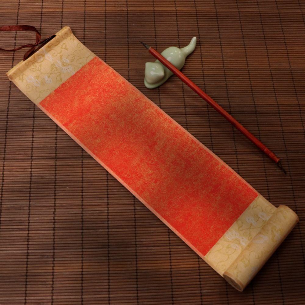 

Painting Drawing Paper Mini Batik Trumpet Scroll Calligraphy Mounting Scroll Artist 8