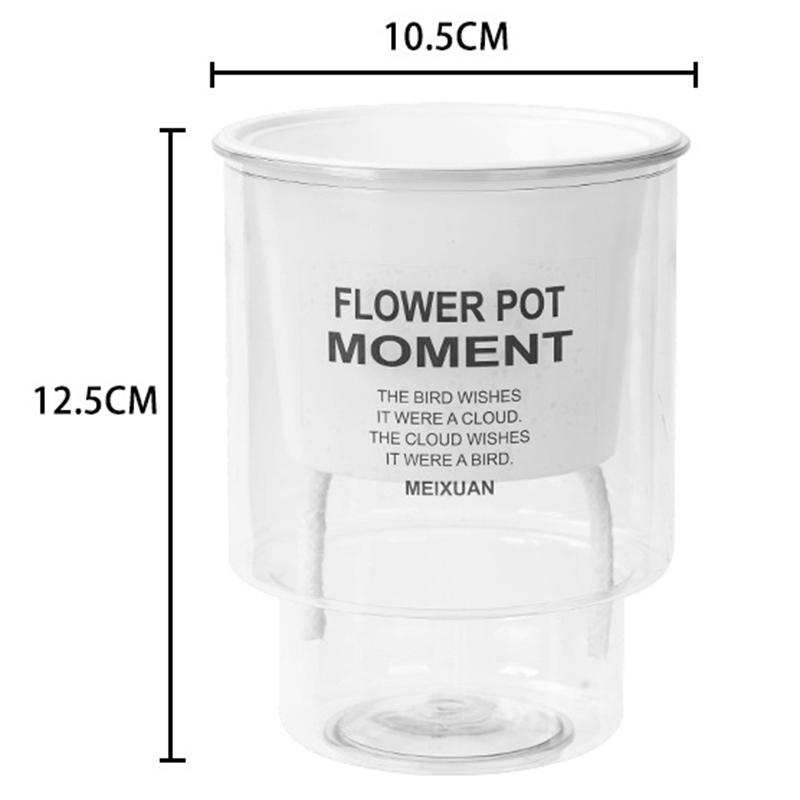 Creative Self-Absorbent Transparent Water Culture Pot Small Potted Plant Ware Office Decoration