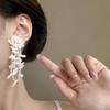 Glass bead tassel flower earrings light luxury exquisite personalized earrings fashion exaggerated earrings niche high sense