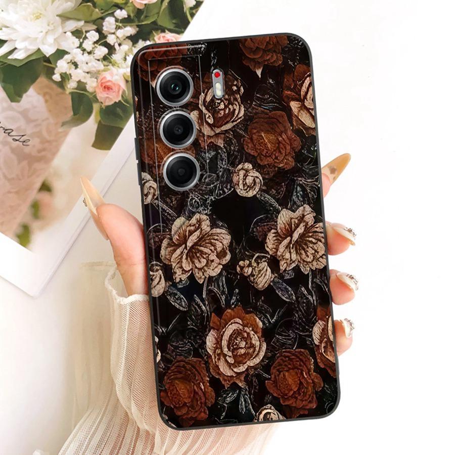 For Tecno Camon 40 Pro 4G Case CM6 Cover bow flower Painted Case Soft Silicone Bumper For Tecno Camon40 4G 40Pro Case Capa