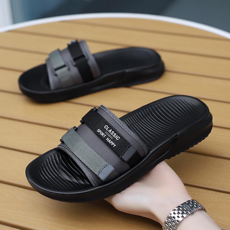 Summertime New Mens Slide Shoes Outside Beach Sandal Shoes Mens Lightweight Slides Men Daily Wear Shoes Flip-Flops Home Slide Shoes Beach Shoes