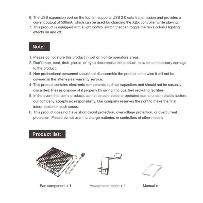 Cooling Fan with B Light 3 Speed Adjustable 1300/1500/1800RPM Cooling Fan Low Noise