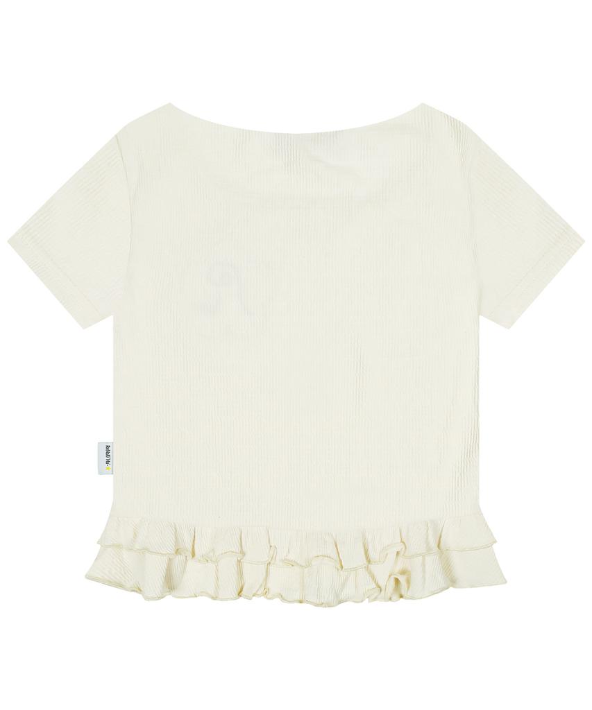 RuNaKi'Hu' Wxt047 Frill Layered Square Neck Short Sleeve (Ivory)