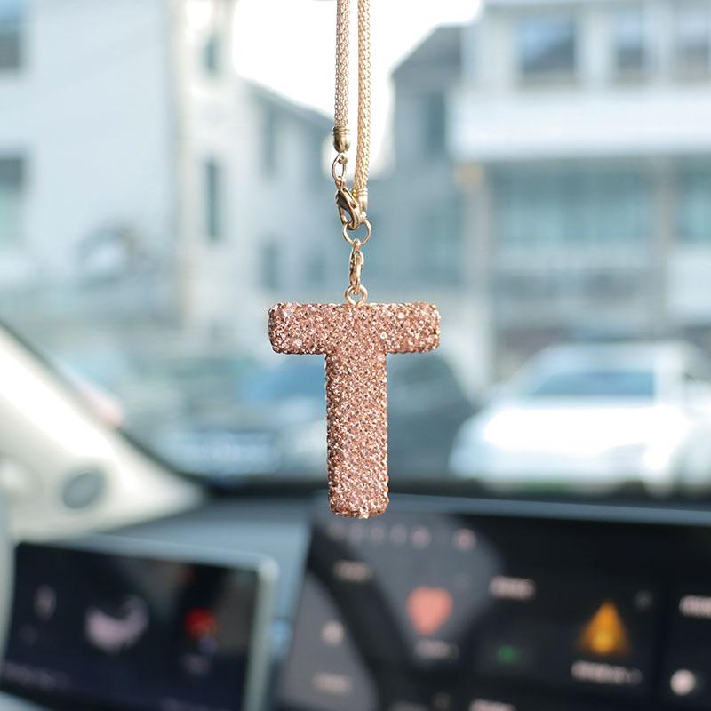Rhinestone Bow Polymer Clay Rearview Mirror Ornament for Women