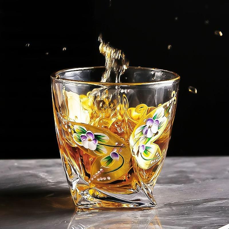 

Хрустальное стекло с золотой эмалью цветущая роза стакан для виски иностранный винный стакан для воды хрустальное стекло винный набор бар высокая ценность