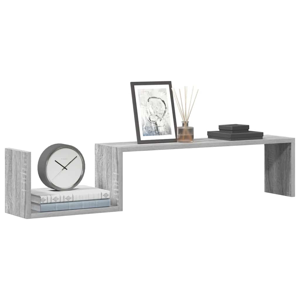 Wall Shelves 2 pcs Grey Sonoma 100 x 15 x 20 cm Particleboard