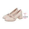 WTEMPO Round Toe High Heels for Women Thick Heels Solid Colors Fashionable and Versatile Fairy Style Soft Soles Comfortable Work Shoes