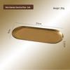 Retro Stainless Steel Oval Japanese Ornament Tray in Gold for Creative Restaurant Dessert and Pastry.