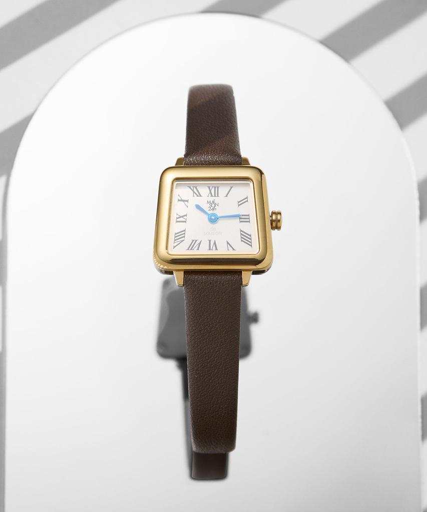 Mejong246 Women'S Leather Watch Ms246-23 Gwh/D.Br