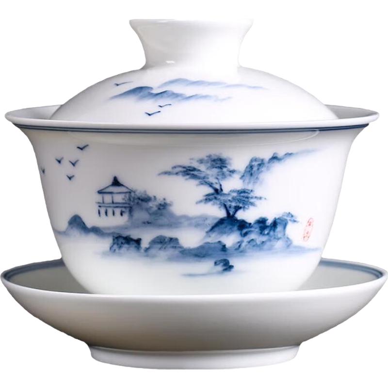 MULTIPOTENT Hand-painted Thin Porcelain SanCai Gaiwan