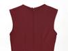 Round Neck Pleated Sleeveless Dress