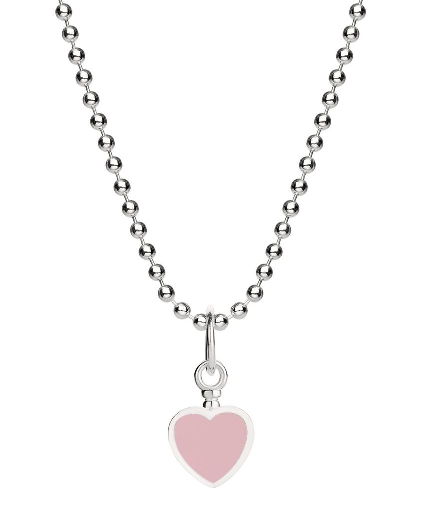 The Achromatic Pink Gemstone Heart Silver Necklace