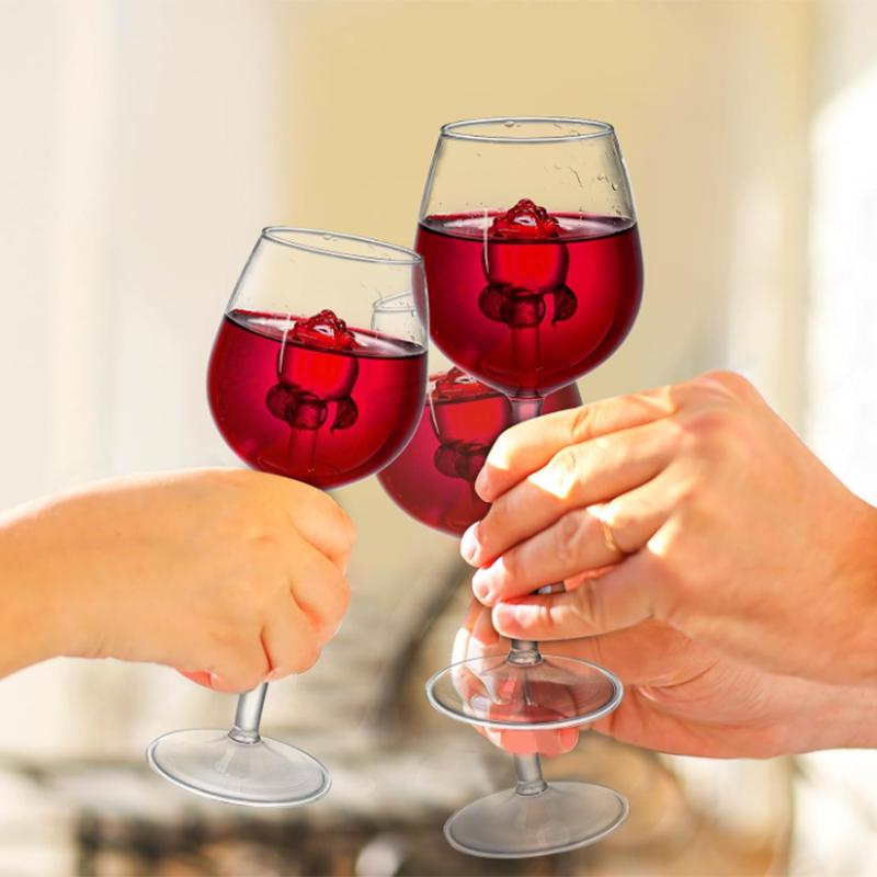 1/2Pcs Creative 3D Rose Red Wine Glasses,Pink Rose Build-In Goblet for Restaurants Parties Bar,Clear Glass Cup Valentine Gifts