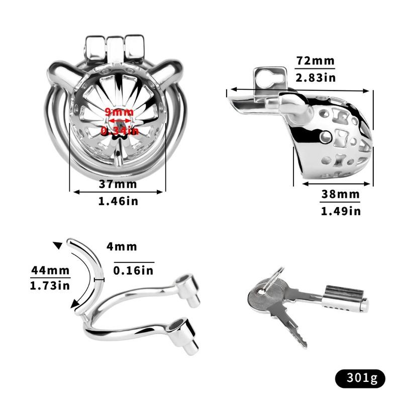Metal Stainless Steel Chastity CB Flat Lock Patch Cage, Male Lock, Chastity Lock, Load-bearing Exercise Adult Sex Toy