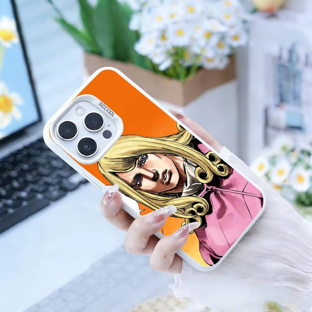 

K-Anime Jojos Bizarres Adventures Phone Case For iPhone17, 16,15,14,13,12 Pro Max white Candy Matte Shockproof Cover iPhone15