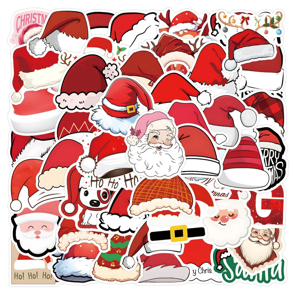 55 New Santa Hat Graffiti Stickers Decorative Scooter Notebook DIY Stickers
